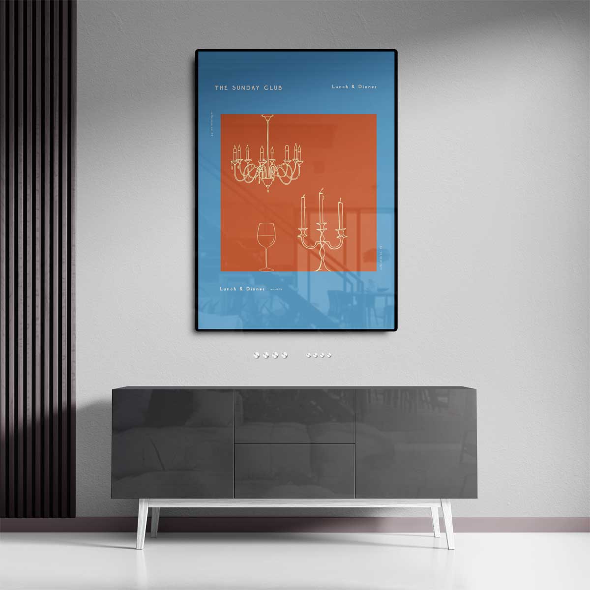 The Sunday Club Wanddecoratie – dibond kunstwerk als wanddecoratie