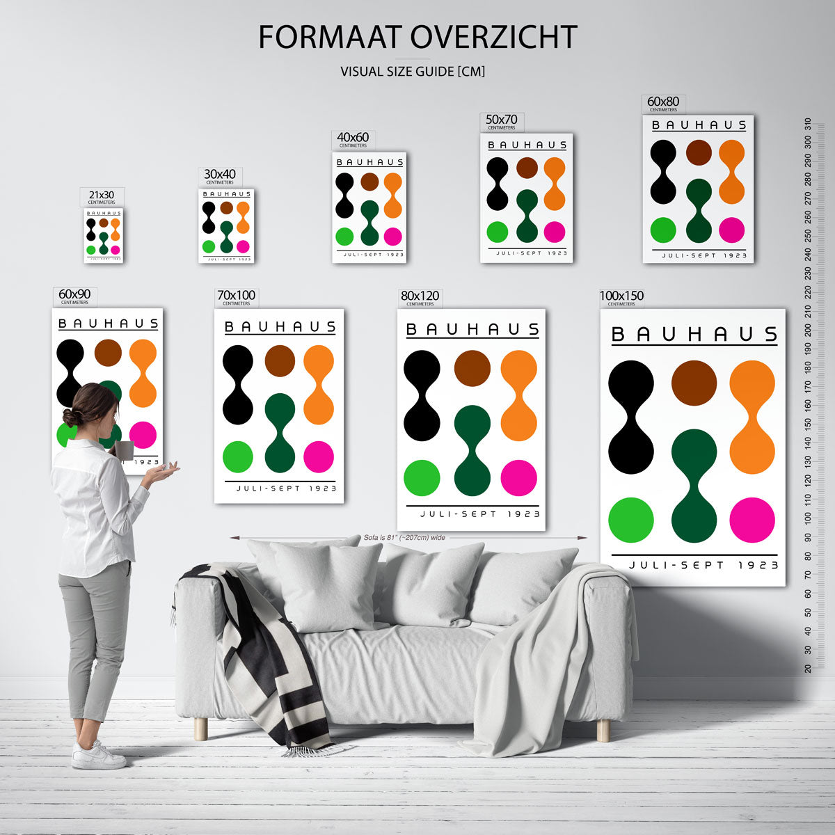 Vorm en kleur – geometrische poster in Bauhaus-stijl van WallArtistic