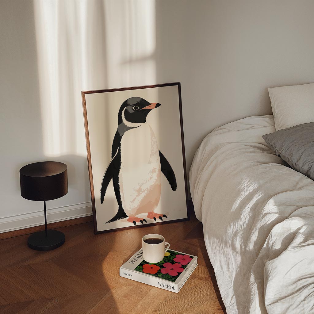 Stijlvolle Pinguïn – staande kinderkamer wanddecoratie van WallArtistic