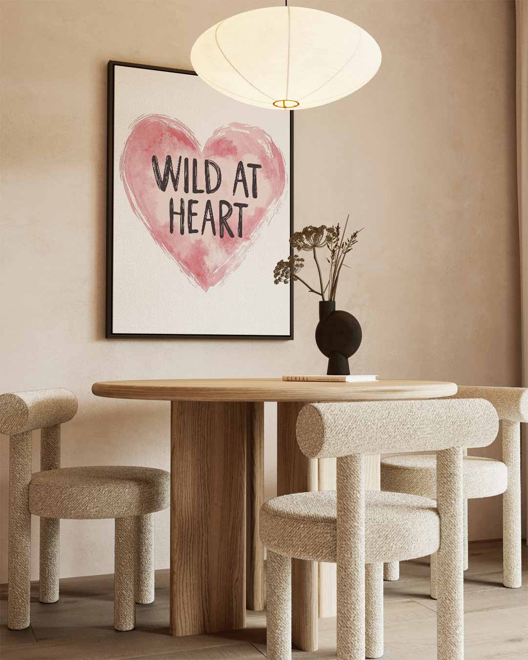 Wild at Heart Poster – kunstwerk met zwarte baklijst