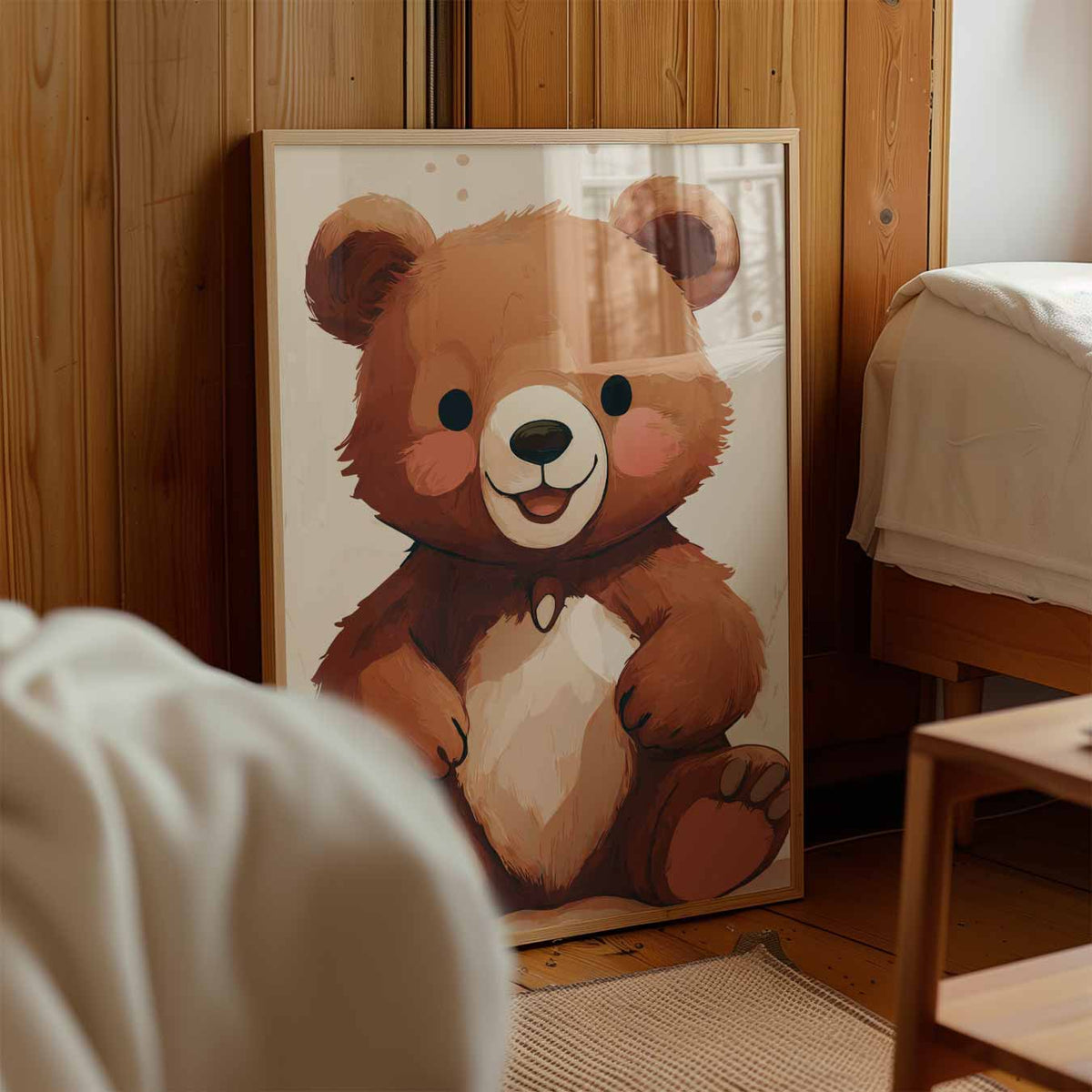 Knuffelbeer Dromerige – kinderposter in staand formaat