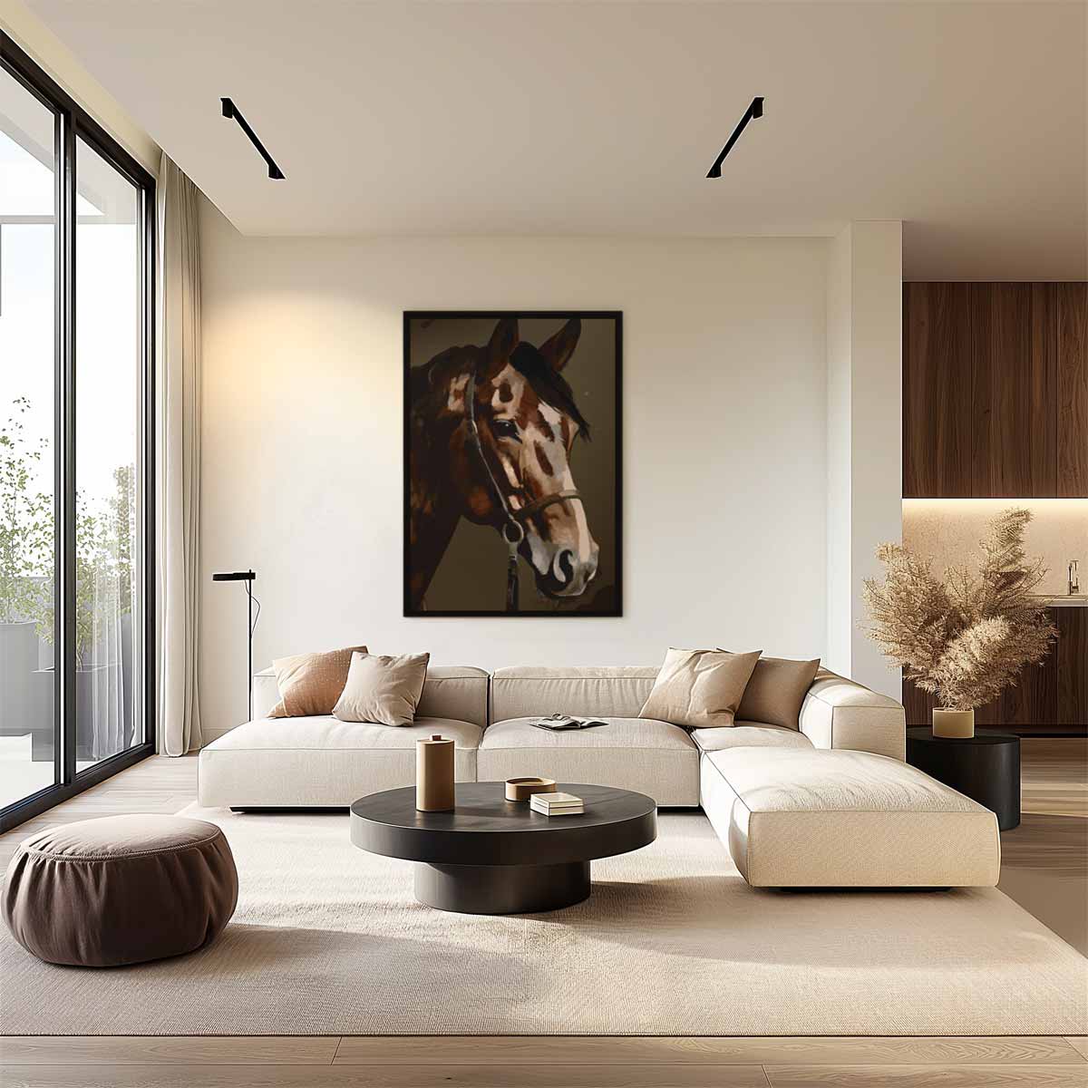 Elegante Paardenblik – staand kunstwerk voor modern interieur