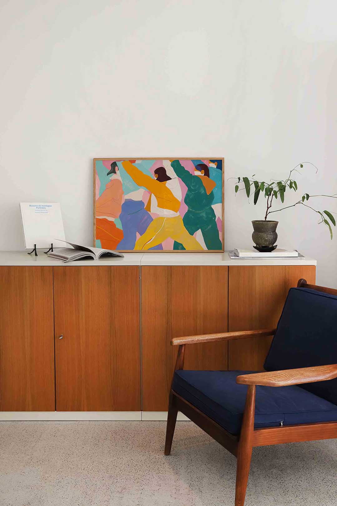 Dansende figuren – moderne landscape wanddecoratie van WallArtistic