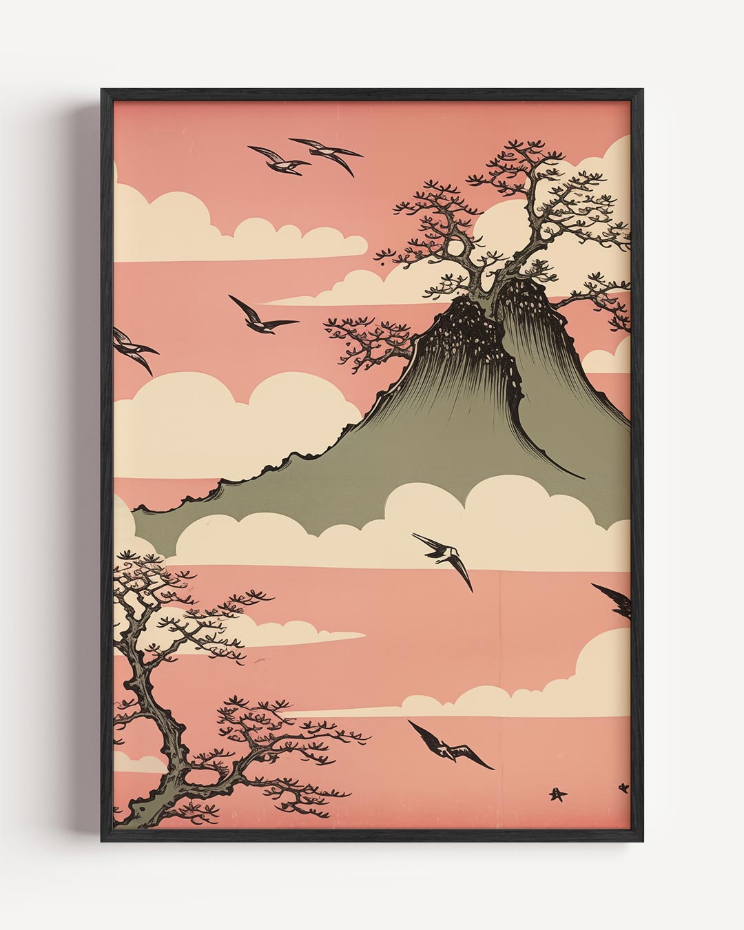 Dromerige Berglandschap – natuur en stad portret poster als wanddecoratie