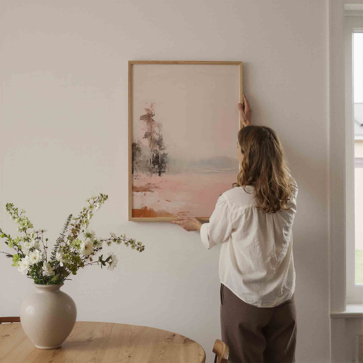 Landschap met bomen – botanische wandkunst als portret poster