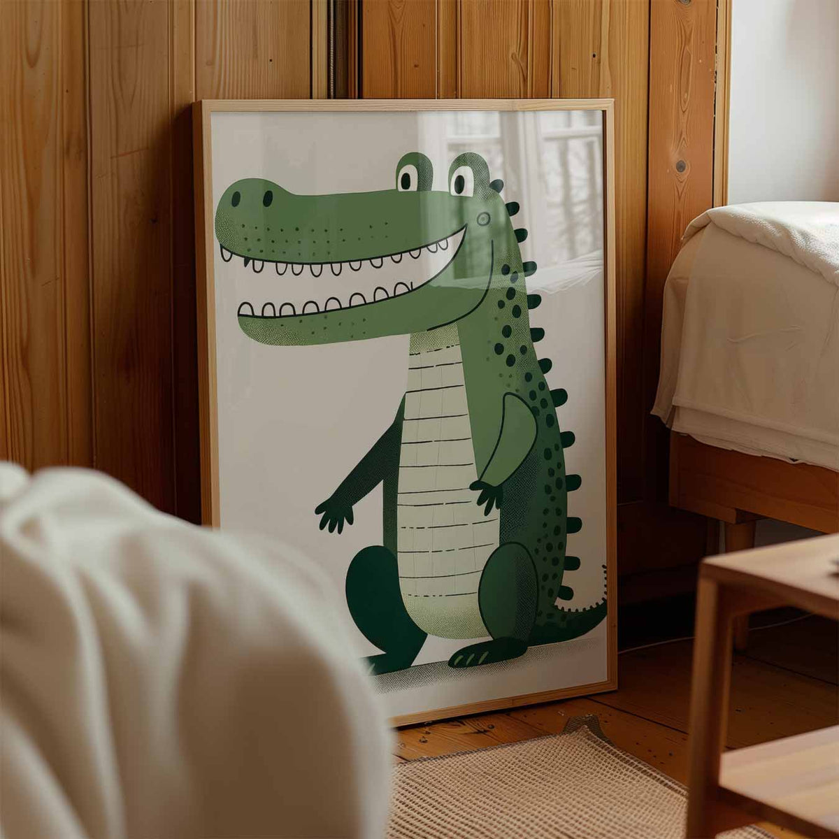 Vrolijke Krokodil Kinderkamer – kinderposter in staand formaat