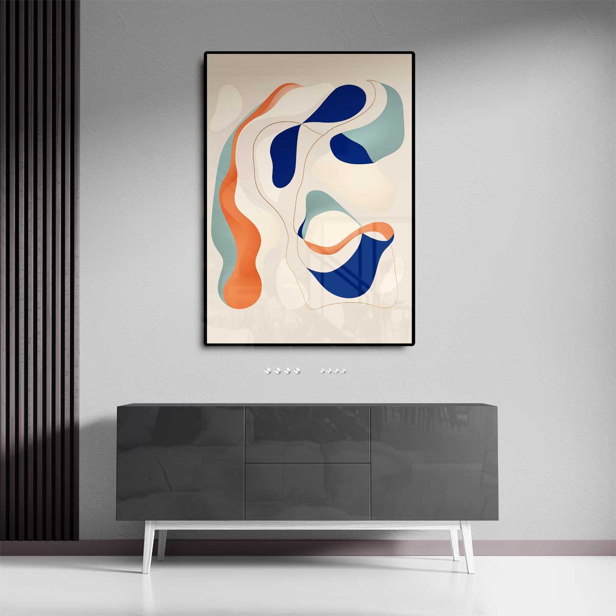 Kleurrijke Golven van Abstractie – dibond wanddecoratie in staand formaat