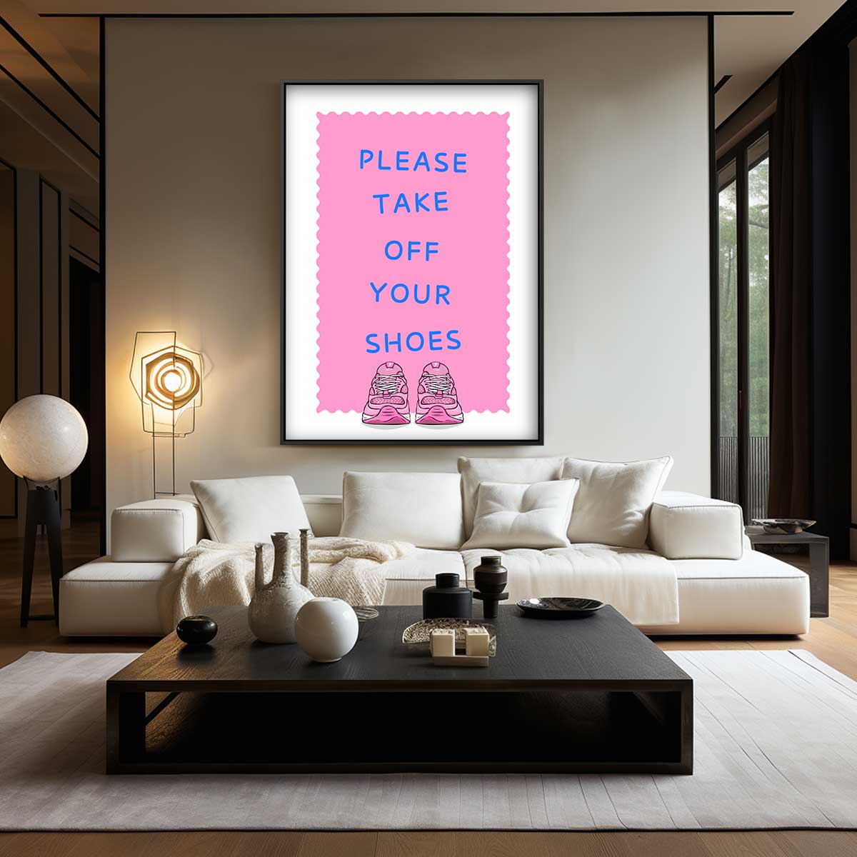 Welkomstposter met Sneakers – dibond wanddecoratie in staand formaat