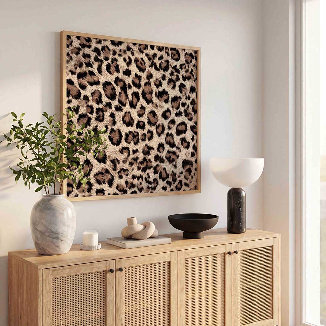 Luipaardprint – tropische wandkunst als vierkante poster