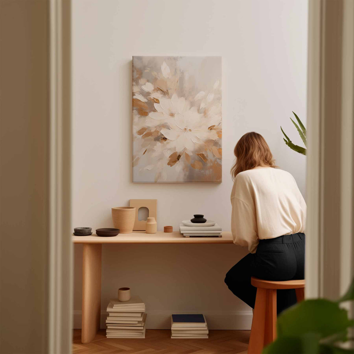 Elegantie in Bloei – portret kunstwerk als wanddecoratie, afbeelding 17