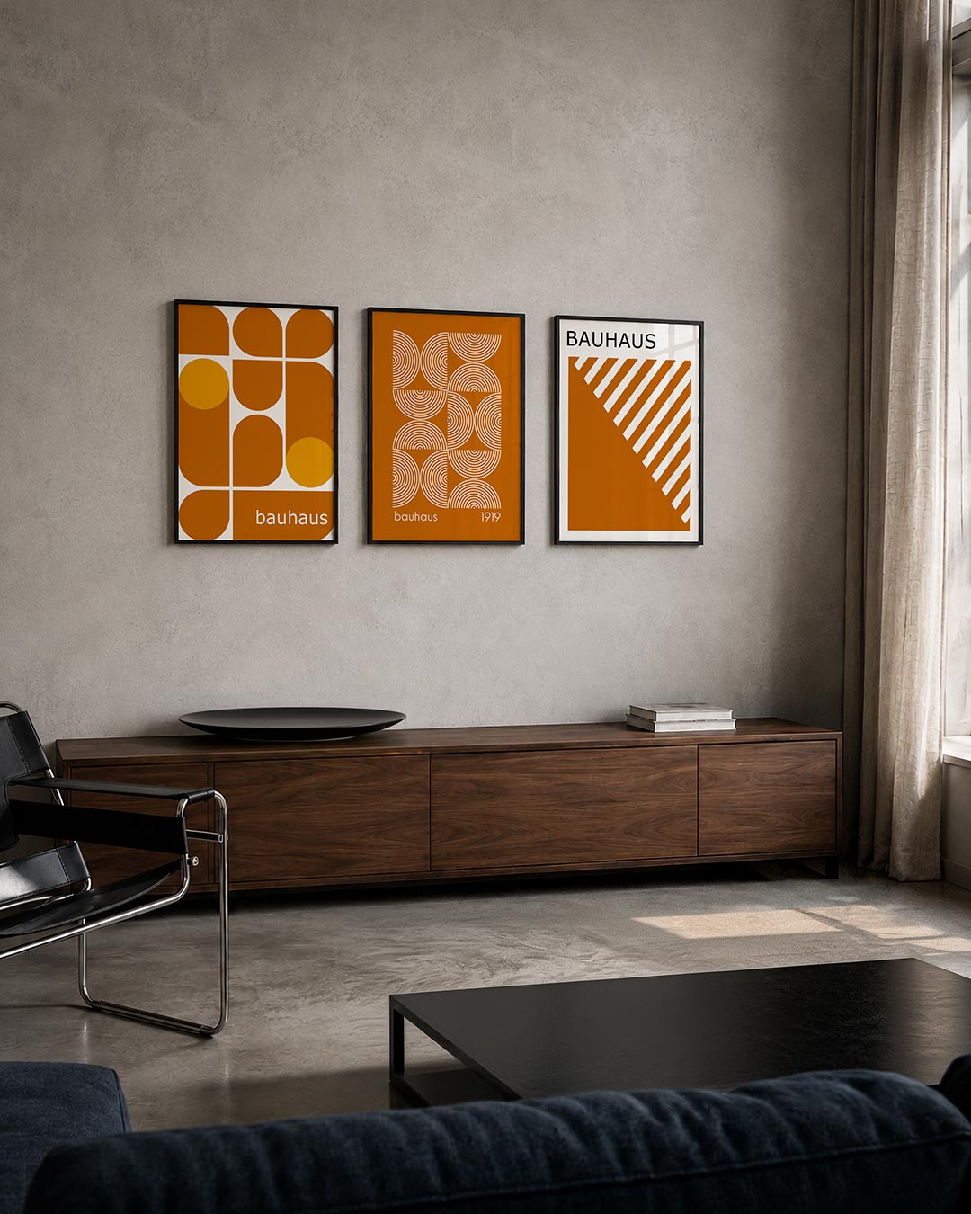 Vormen en vlakken posterset – tweede productweergave – deze posterset in drie delen toont een speelse ordening van halve