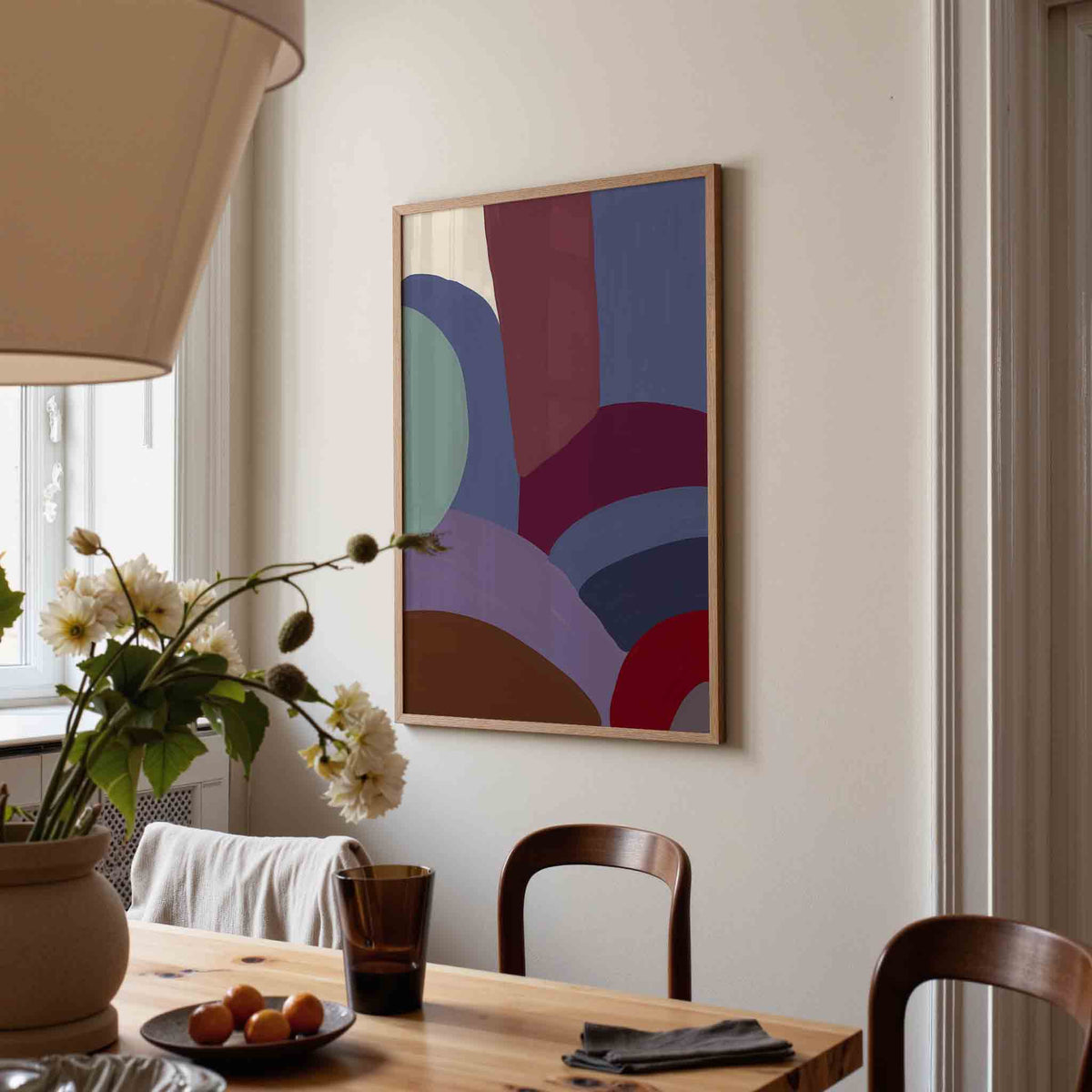 Abstracte vormen – eigentijdse illustratie poster in staand formaat