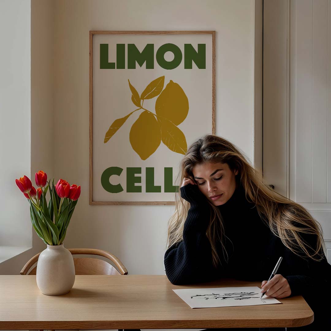 Limoncello Citroenposter – culinaire wandkunst als portret poster