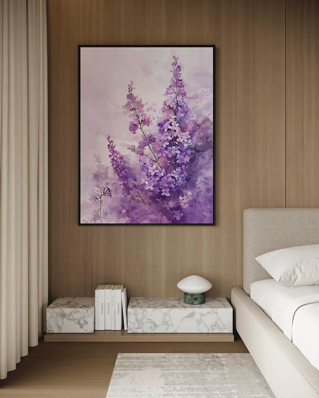 Bloemen in paarstinten – staand wanddecoratie kunstwerk