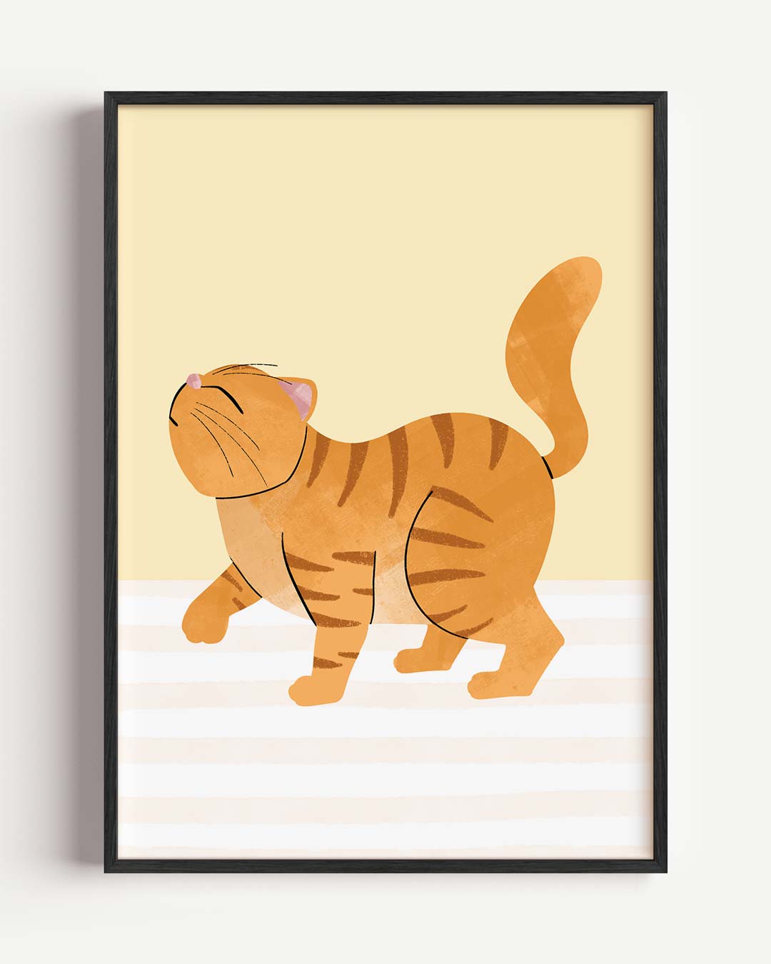 Dromerige Kat Illustratie – kids portret poster als wanddecoratie