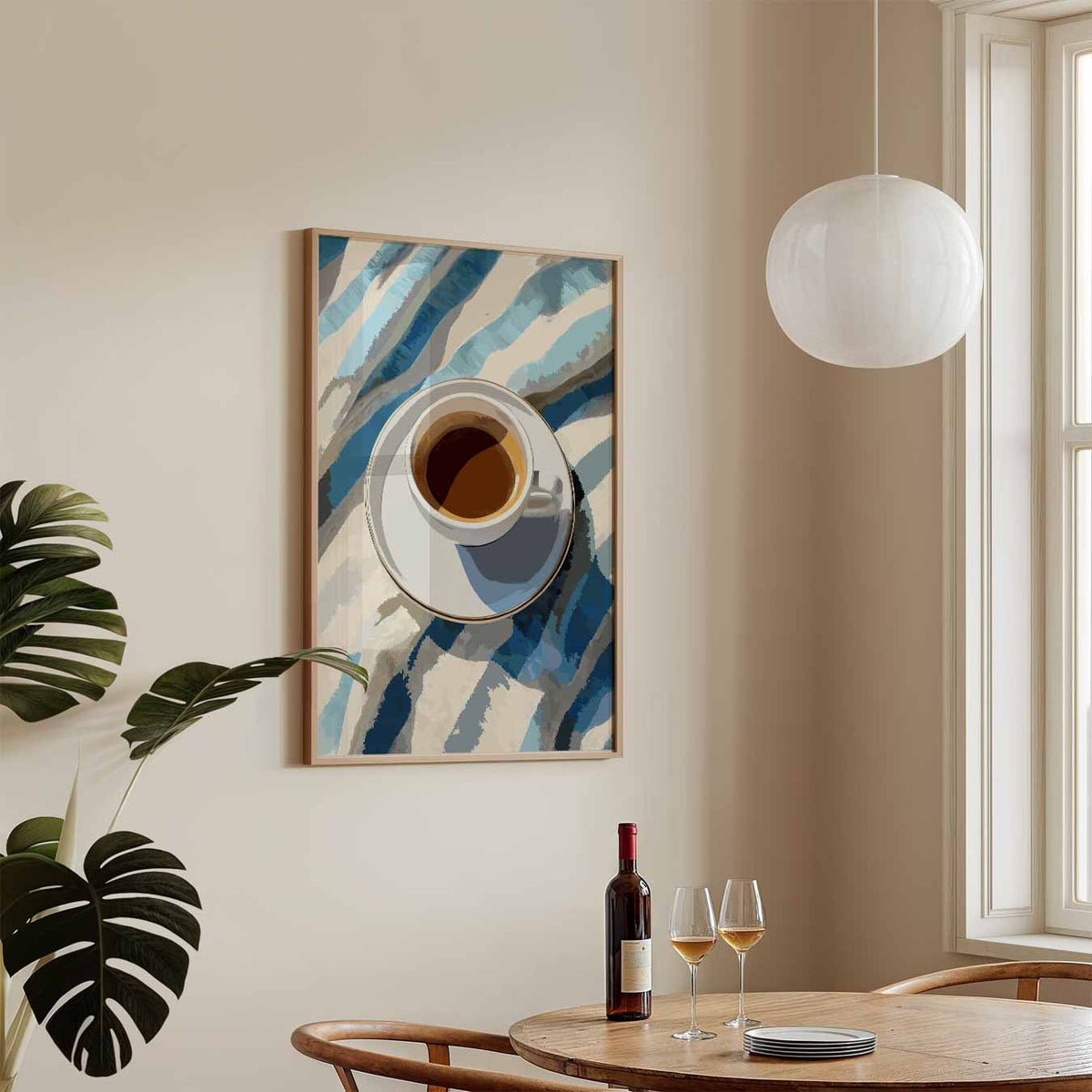 Koffie Ontbijt – keukenposter in staand formaat