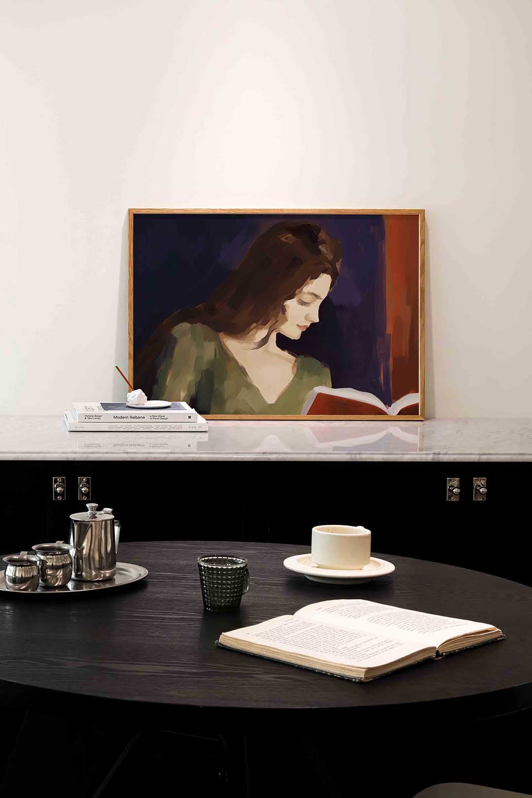Lezende vrouw – portret poster in liggend formaat