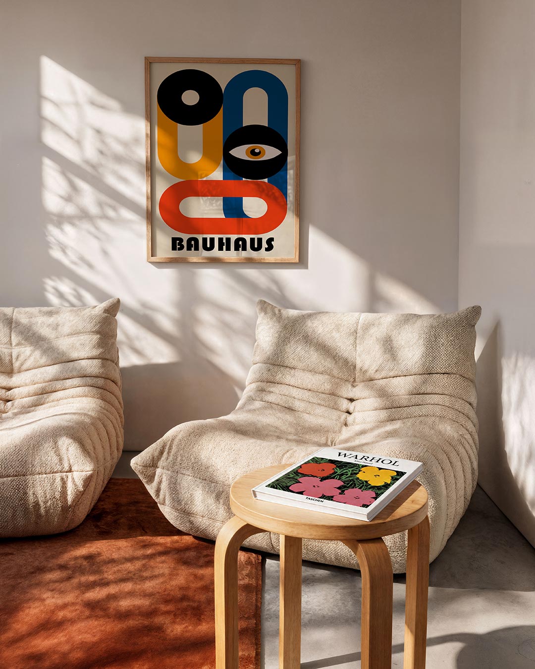 Vormen en kleurvlakken – geometrische Bauhaus poster in staand formaat