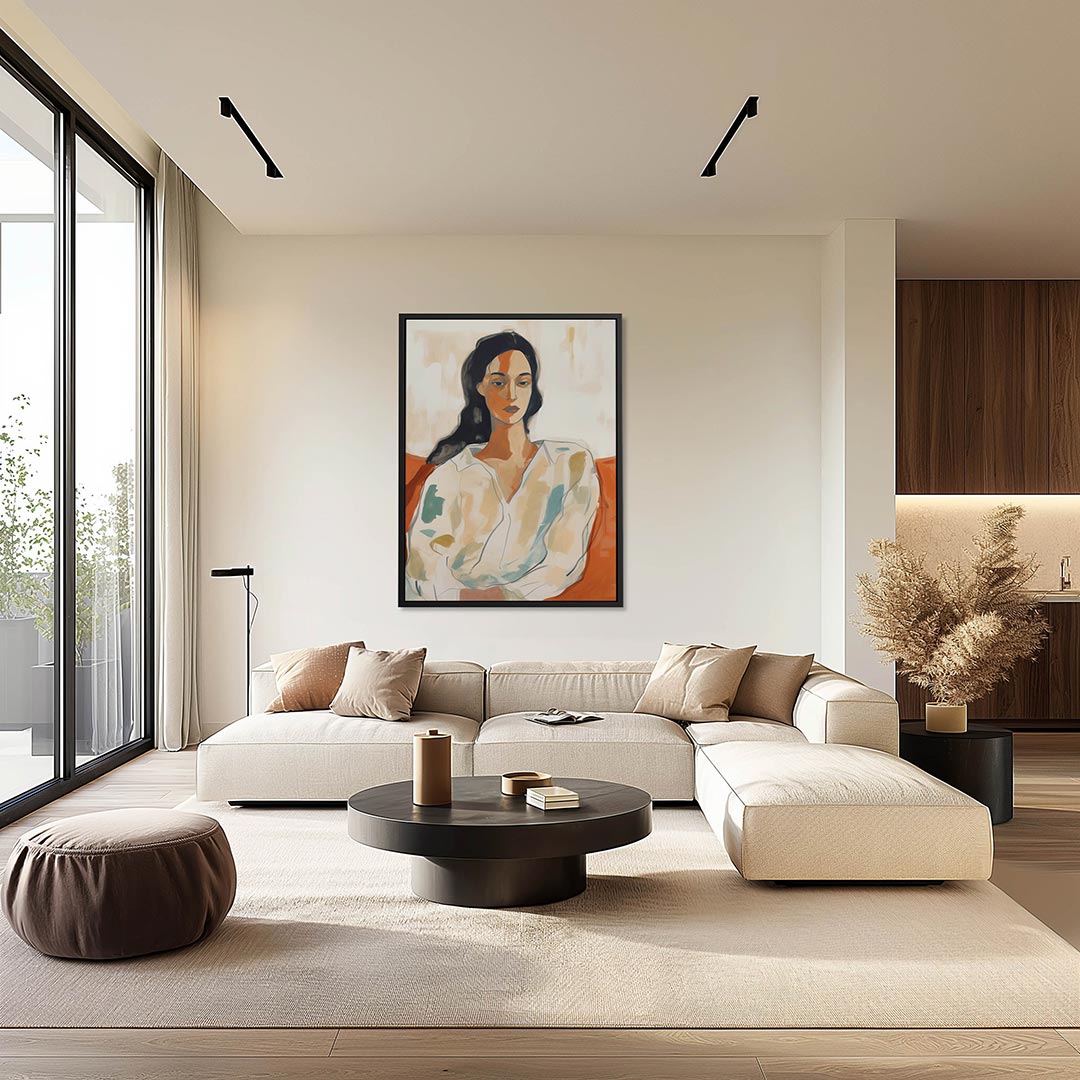 Vrouwelijk portret – moderne staande wandkunst
