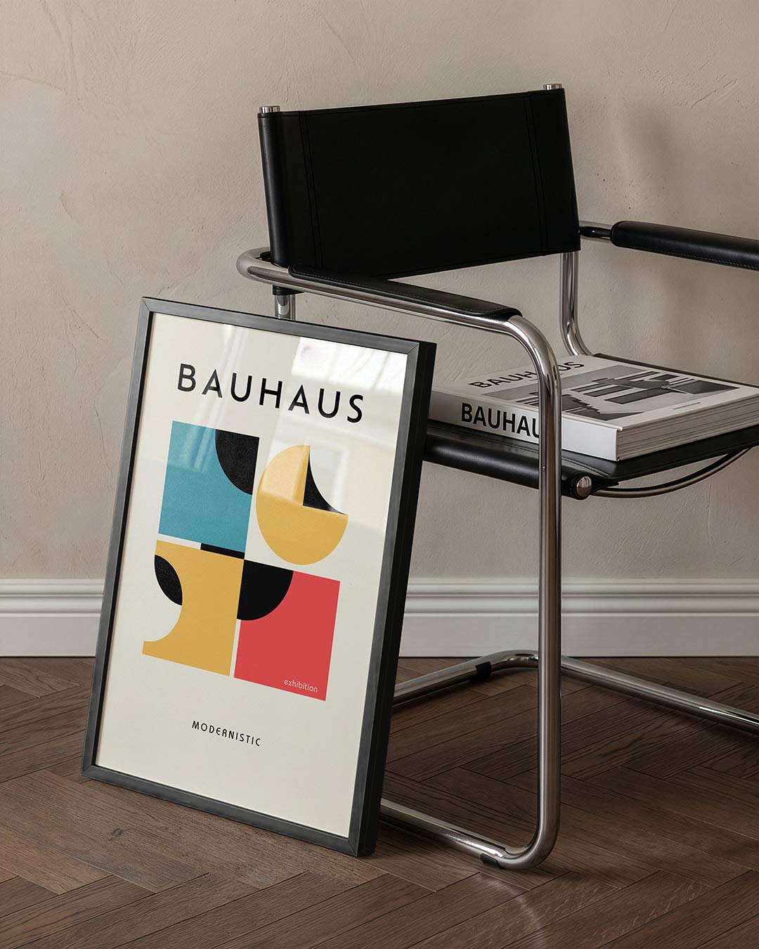 Vorm en kleur – staande Bauhaus poster voor aan de muur
