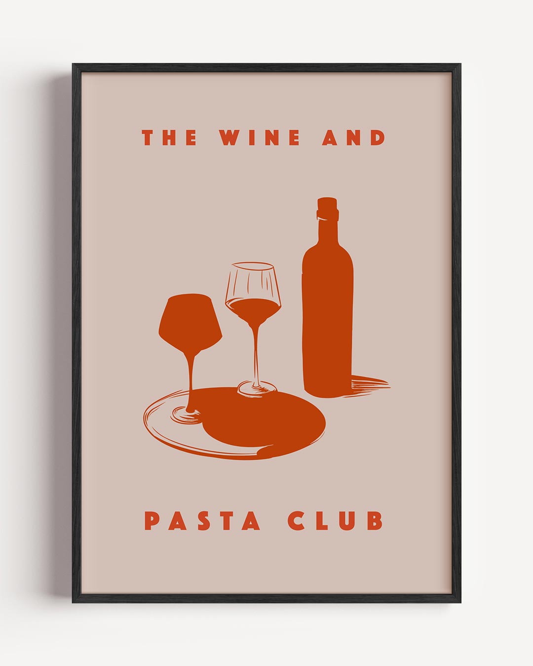 Pasta en Wijn – keuken portret poster als wanddecoratie