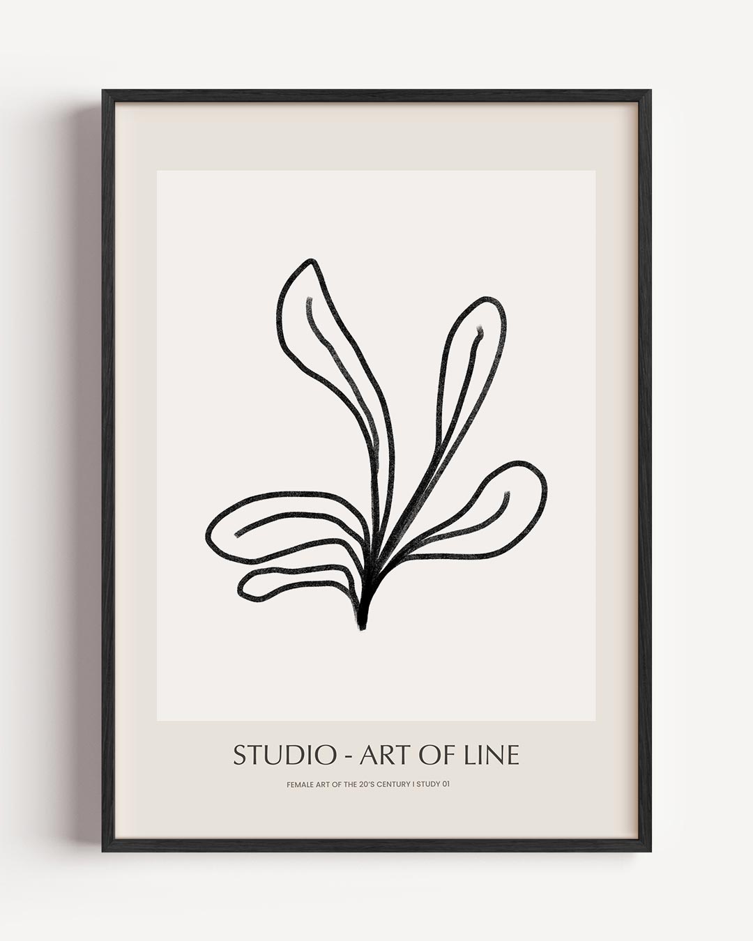 Abstracte Lijnkunst – bloemen portret poster als wanddecoratie