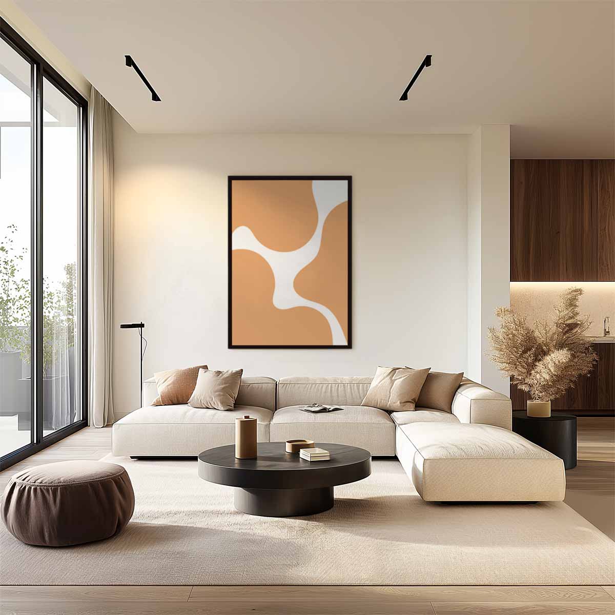 Vloeiende Vorm Abstractie – plexiglas wanddecoratie in portret formaat