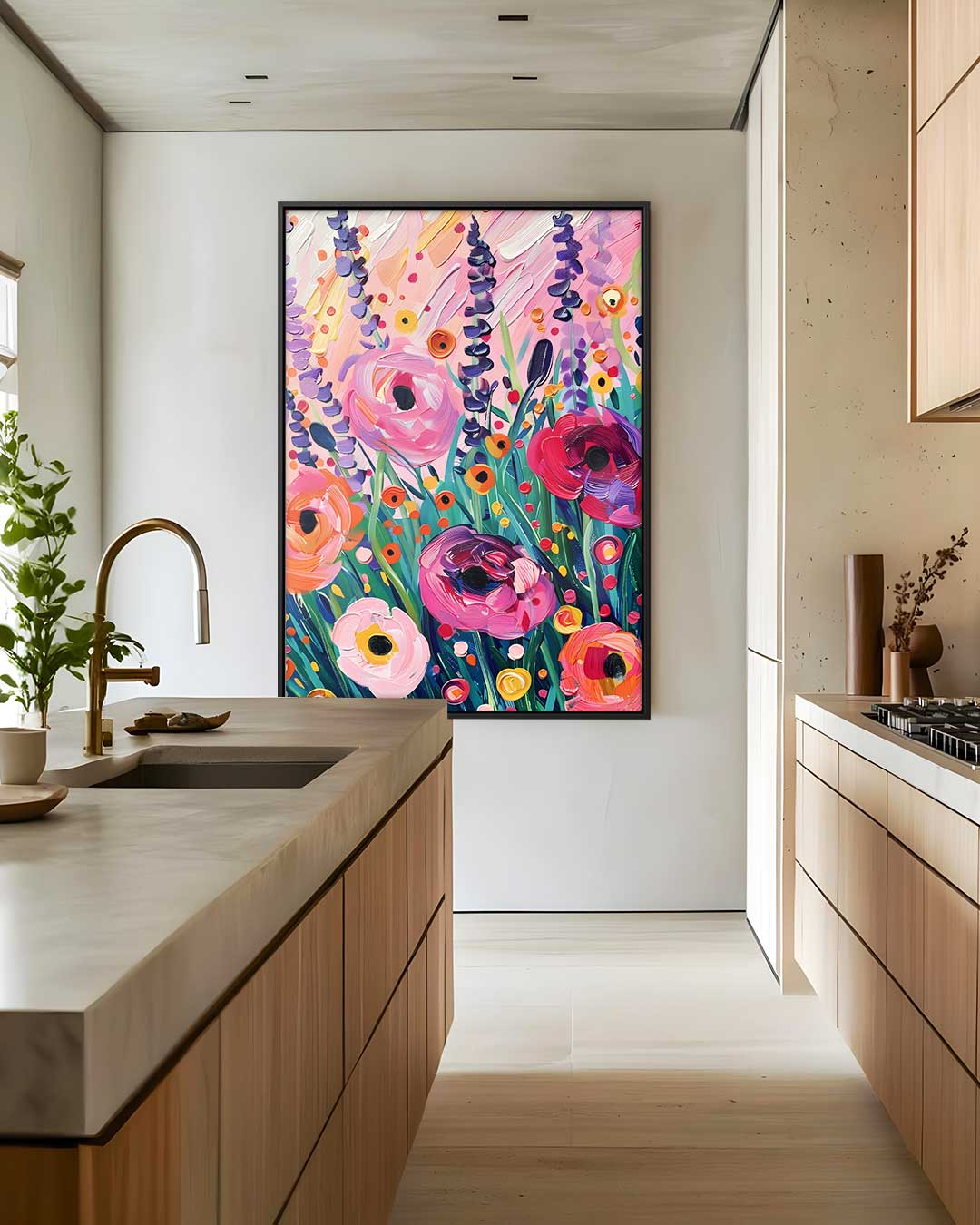 Bloemenweelde op Doek – modern portret kunstwerk van WallArtistic