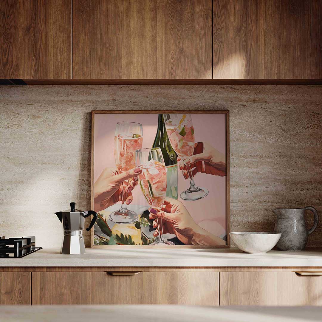 Drie glazen met drank – culinaire wandkunst als vierkante poster