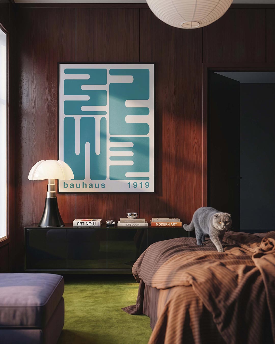 Vorm en lijnenspel – geometrische Bauhaus poster in staand formaat