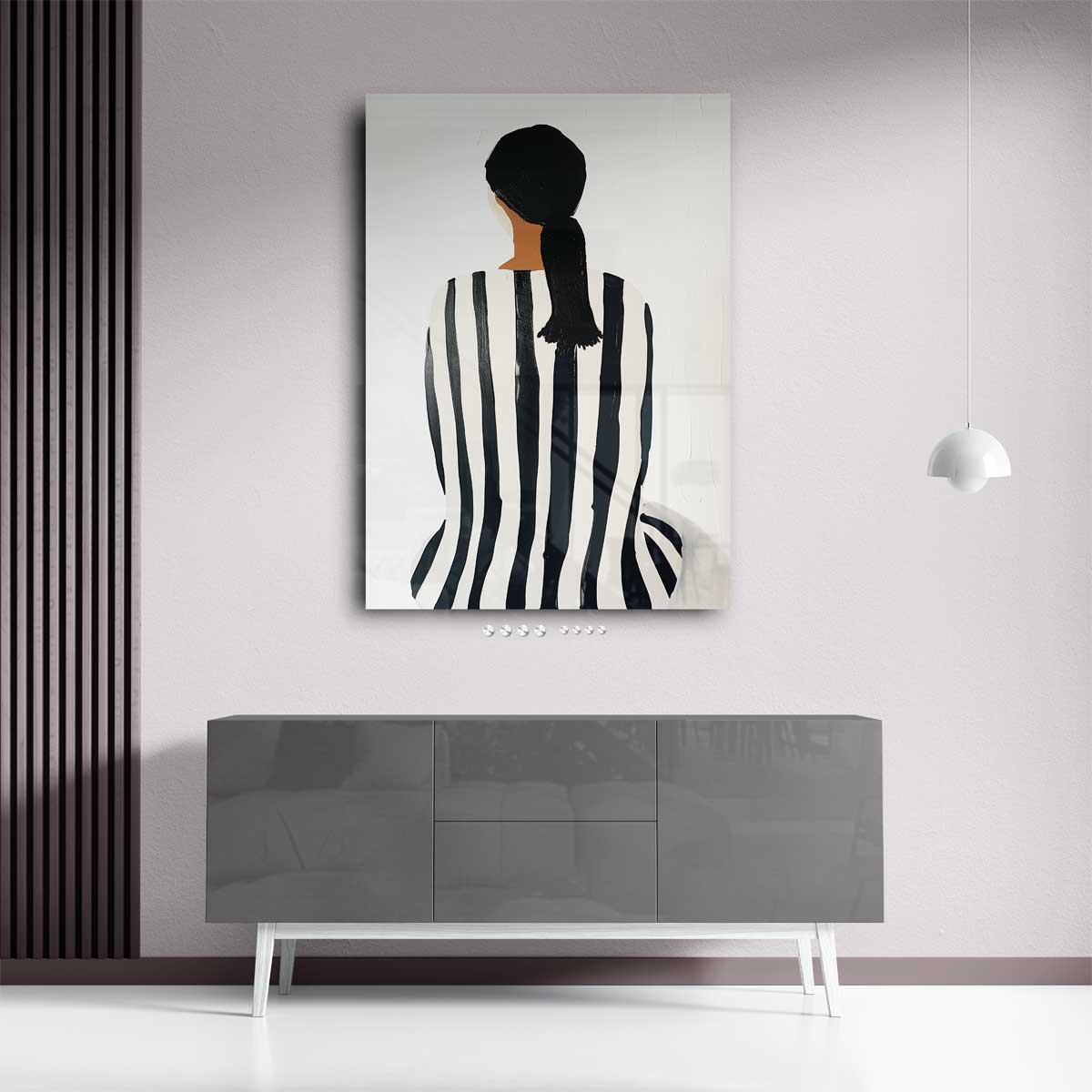 Strepen en Stille – plexiglas wanddecoratie in portret formaat