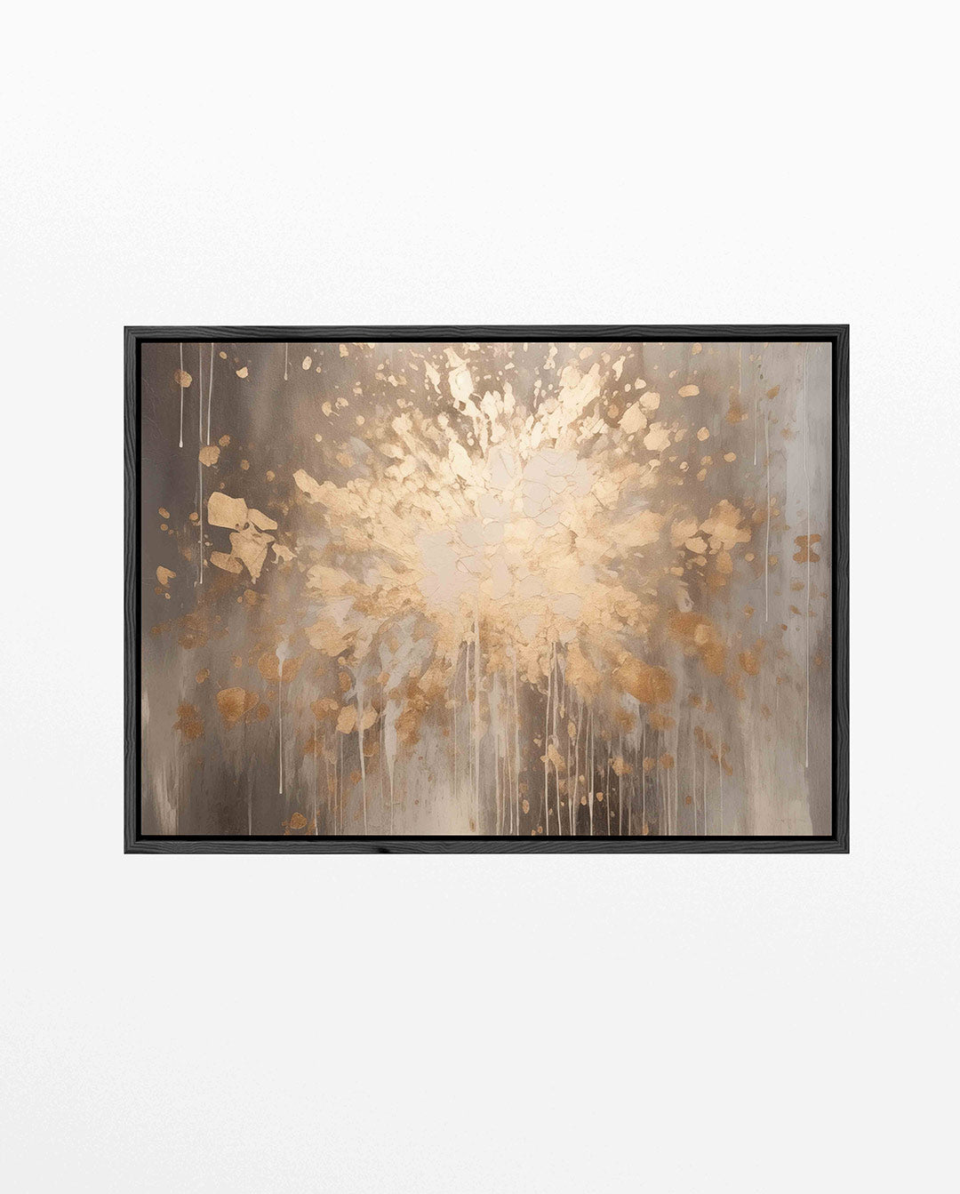 Gouden explosie – liggend abstract kunstwerk