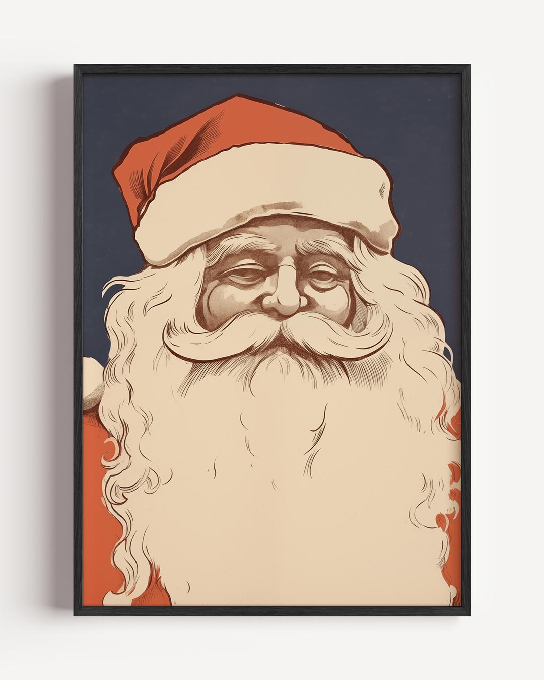 Vintage Kerstman – kerst portret poster als wanddecoratie