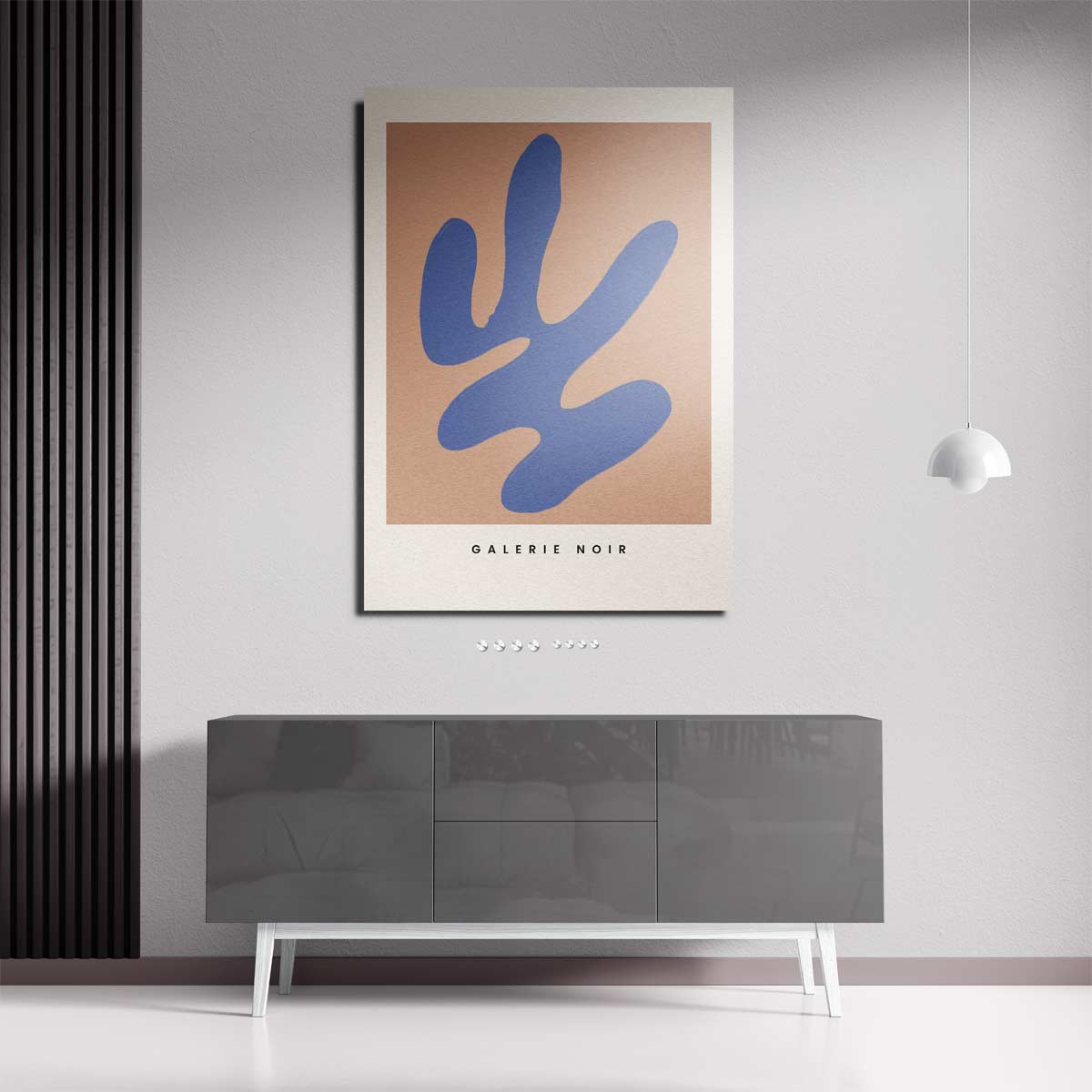 Blauwe Abstractie op Nude – plexiglas kunstwerk als wanddecoratie