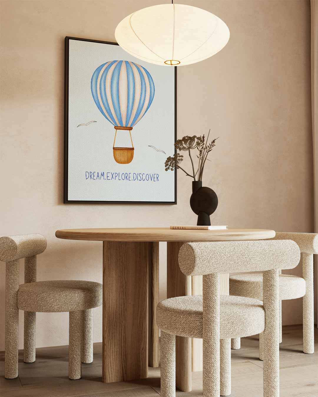 Luchtballon Droom Avontuur – staand kunstwerk voor modern interieur