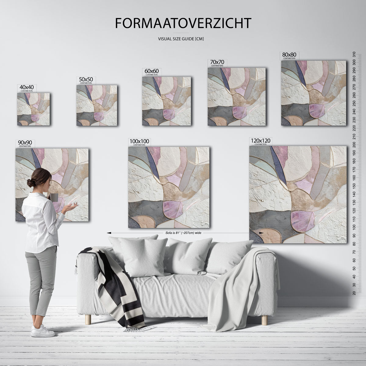 Abstracte vormen – vierkante muurposter met abstracte vormen