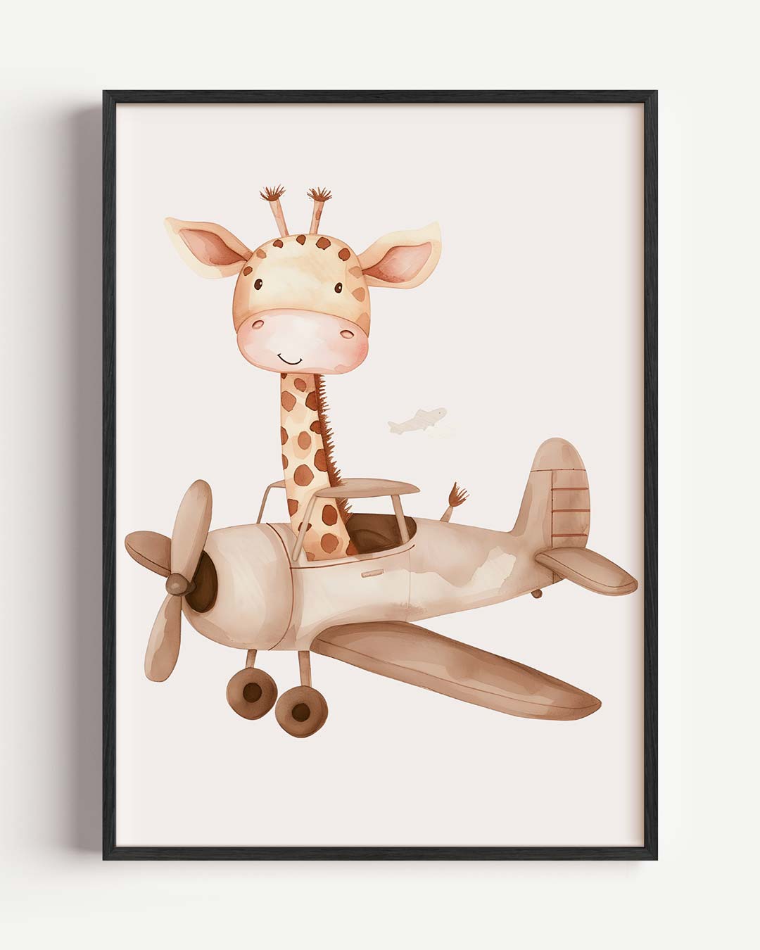 Luchtige Droomvlucht Giraffe – kids portret poster als wanddecoratie