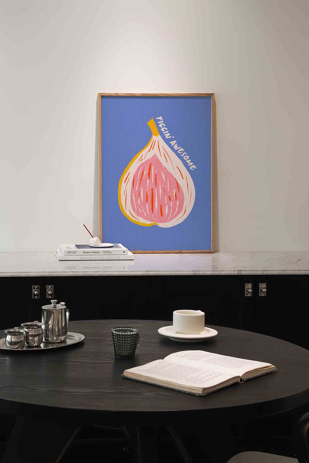 Vijg met tekst – abstracte poster in staand formaat