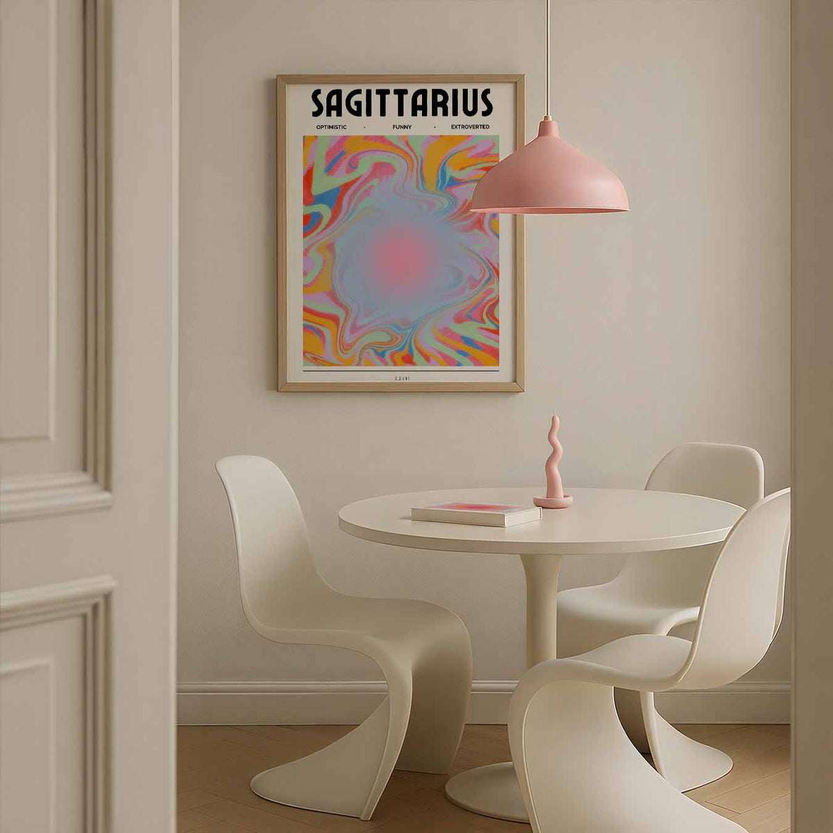 Sagittarius – rustgevende wandkunst als portret poster