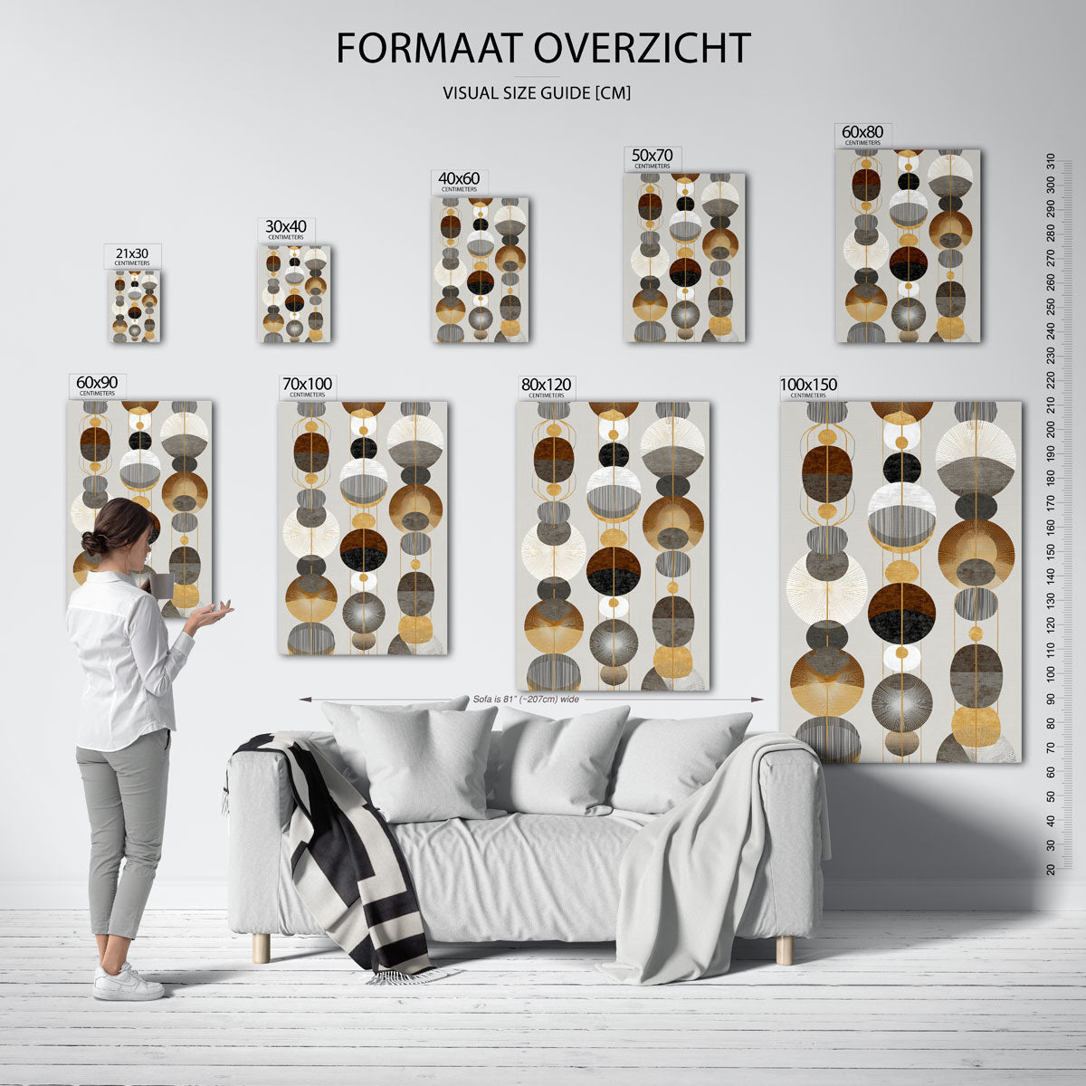 Abstracte cirkels – staande muurposter met abstracte vormen