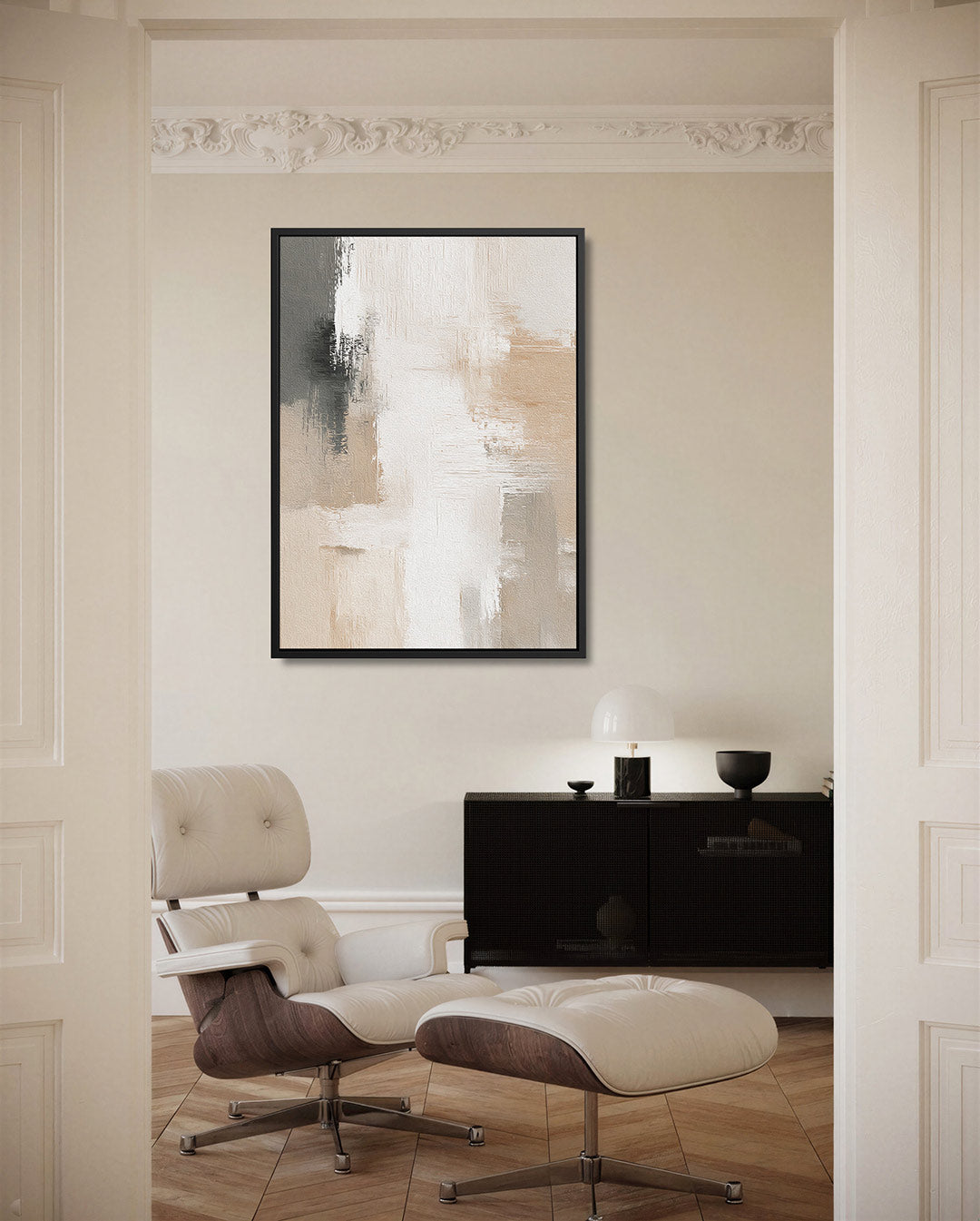 Zachte kleuren compositie – staand wanddecoratie kunstwerk