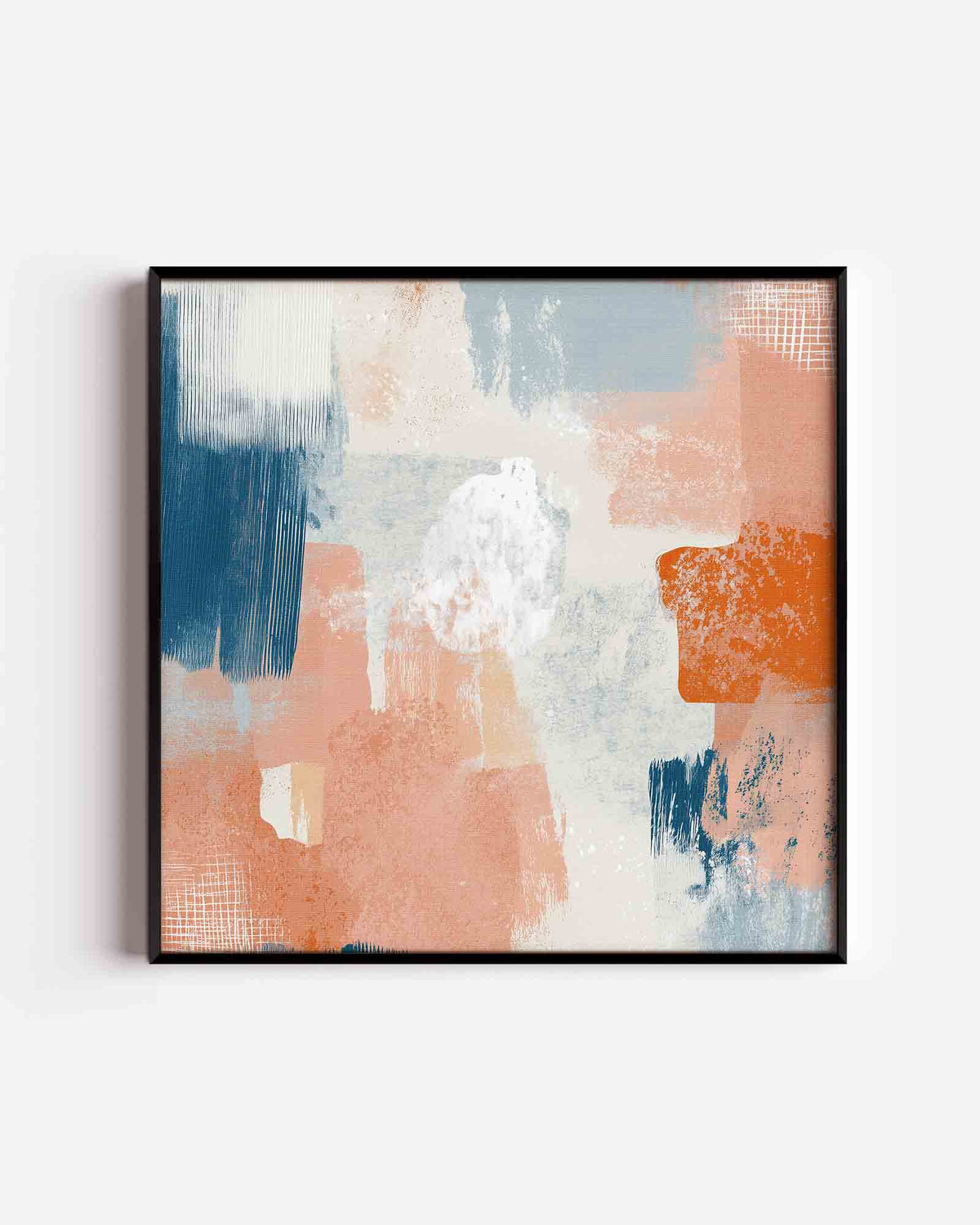 Abstracte penseelstreken – abstracte vierkante poster als wanddecoratie