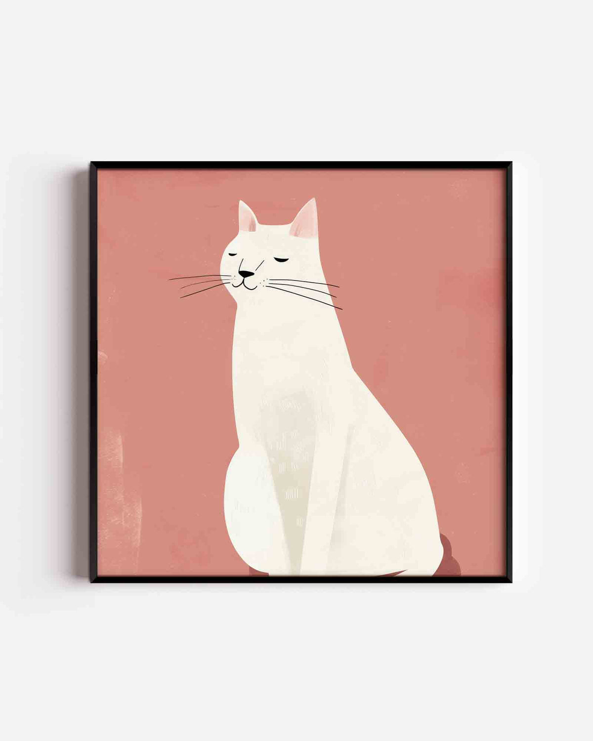 Witte kat – vierkante kinderposter als wanddecoratie