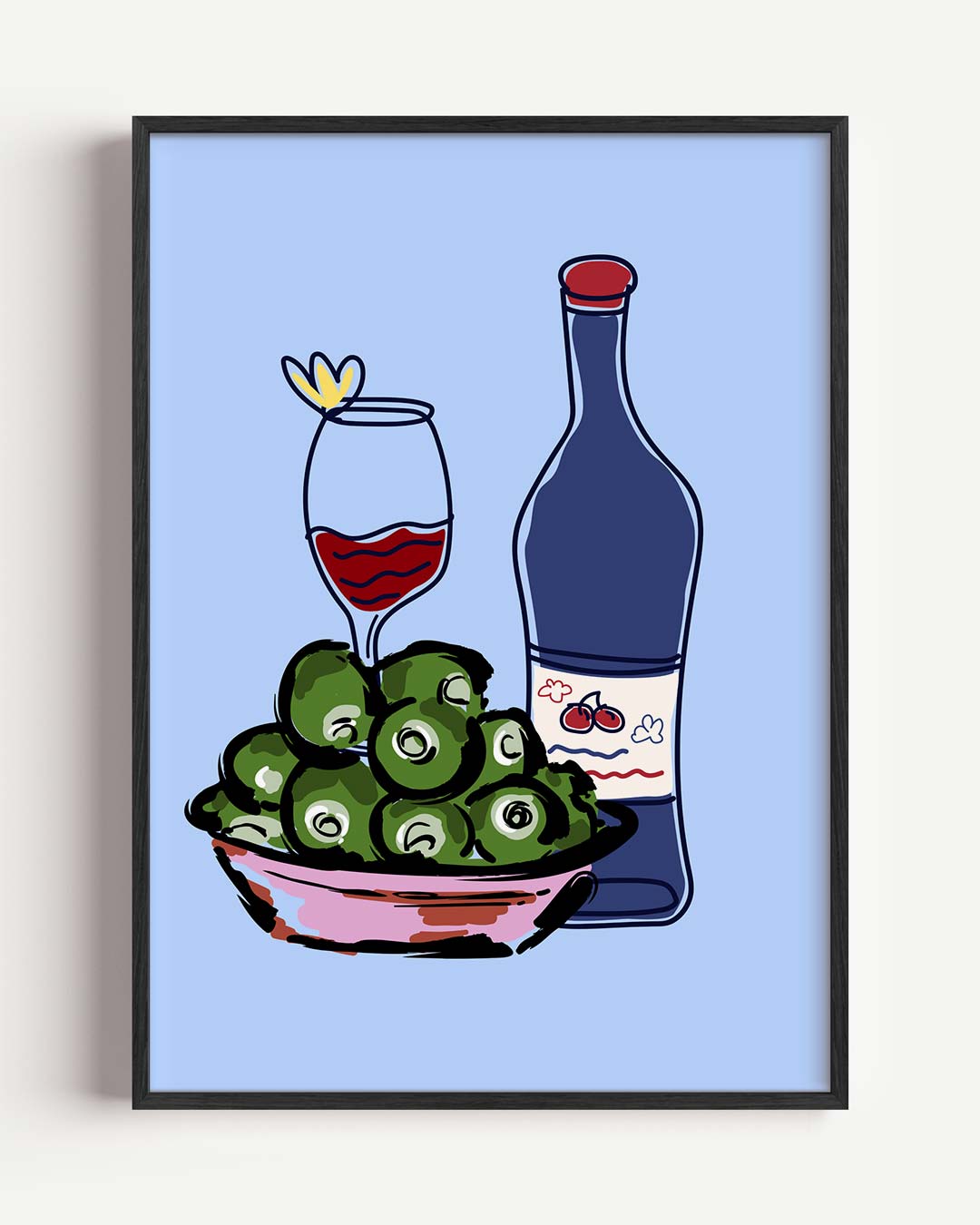 Gezellige Borrel Avond – keuken portret poster als wanddecoratie