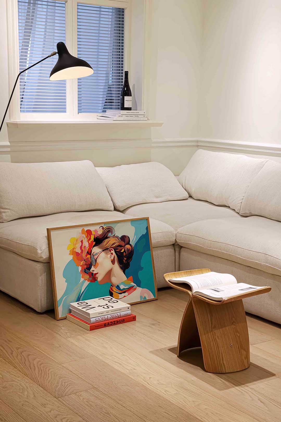 Vrouw met bloemenhoed – vrouwelijke portretkunst als landscape poster