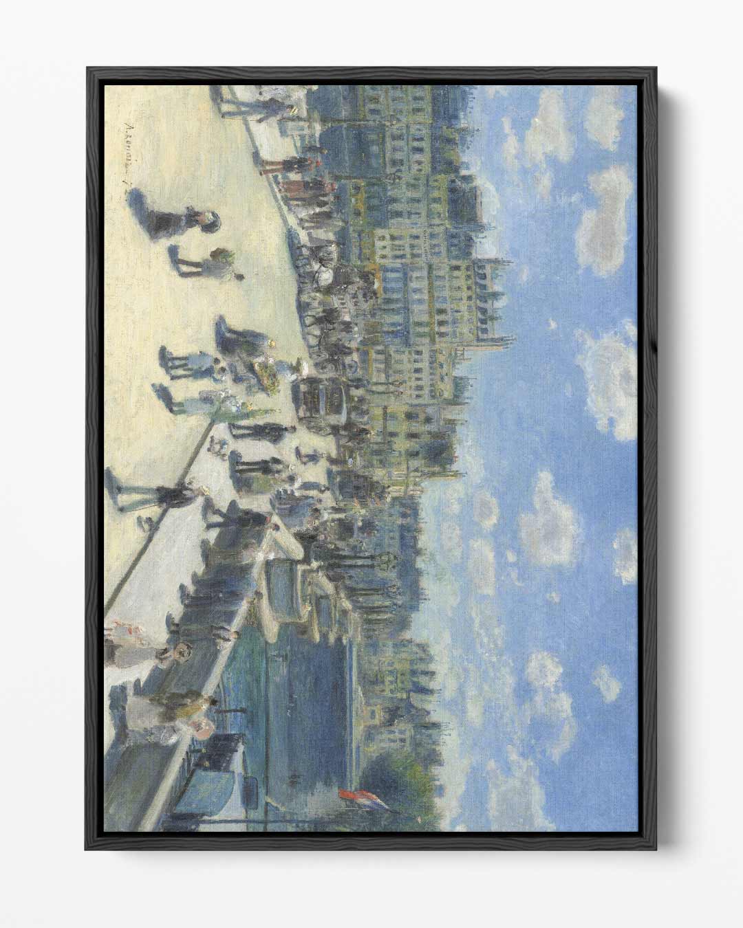 Impressionistische Stadsscène met Blauwe Hemel – portret kunstwerk als wanddecoratie