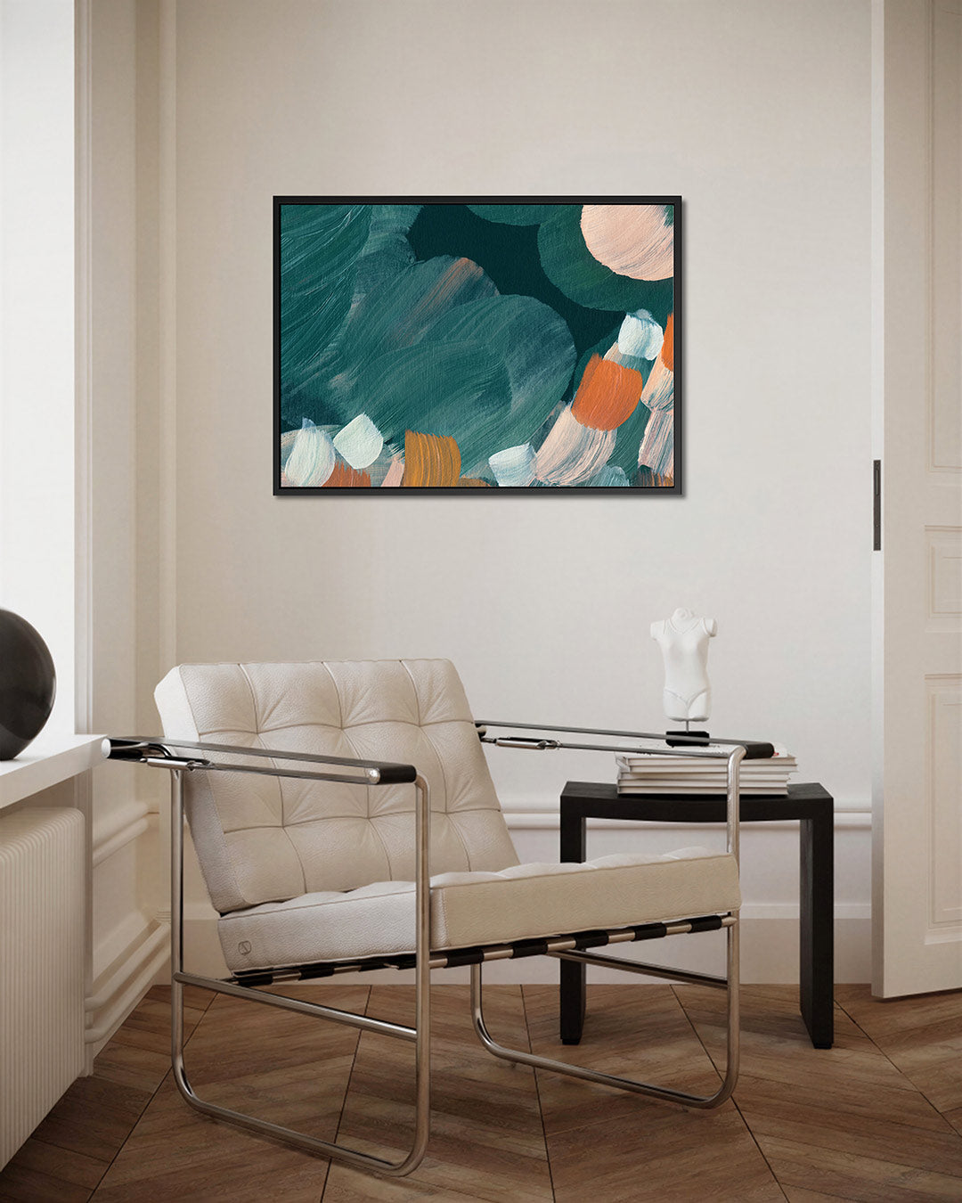 Dynamische borstelstreken – kunstwerk op canvas, dibond of plexiglas