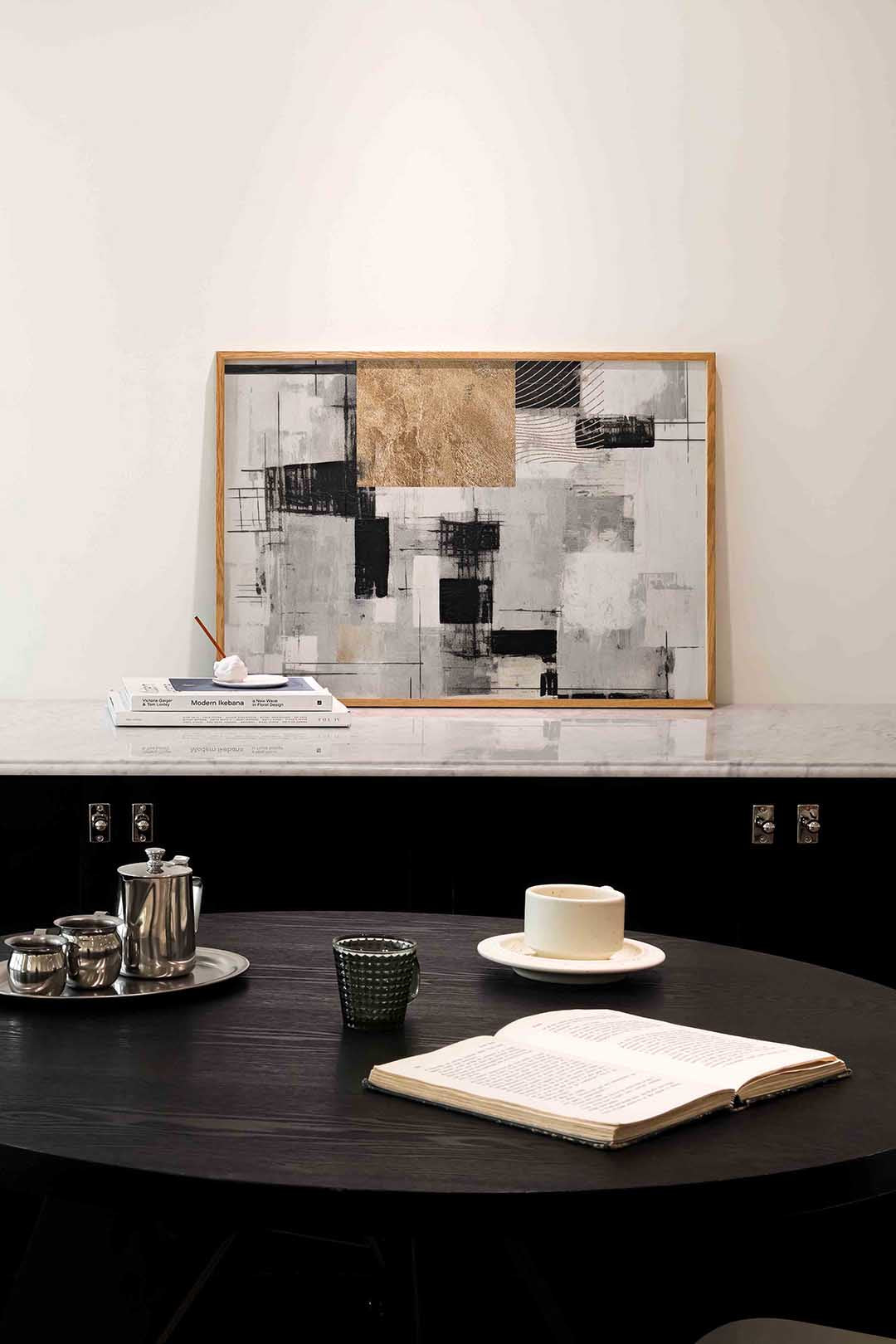 Abstracte vormen – abstracte poster in liggend formaat