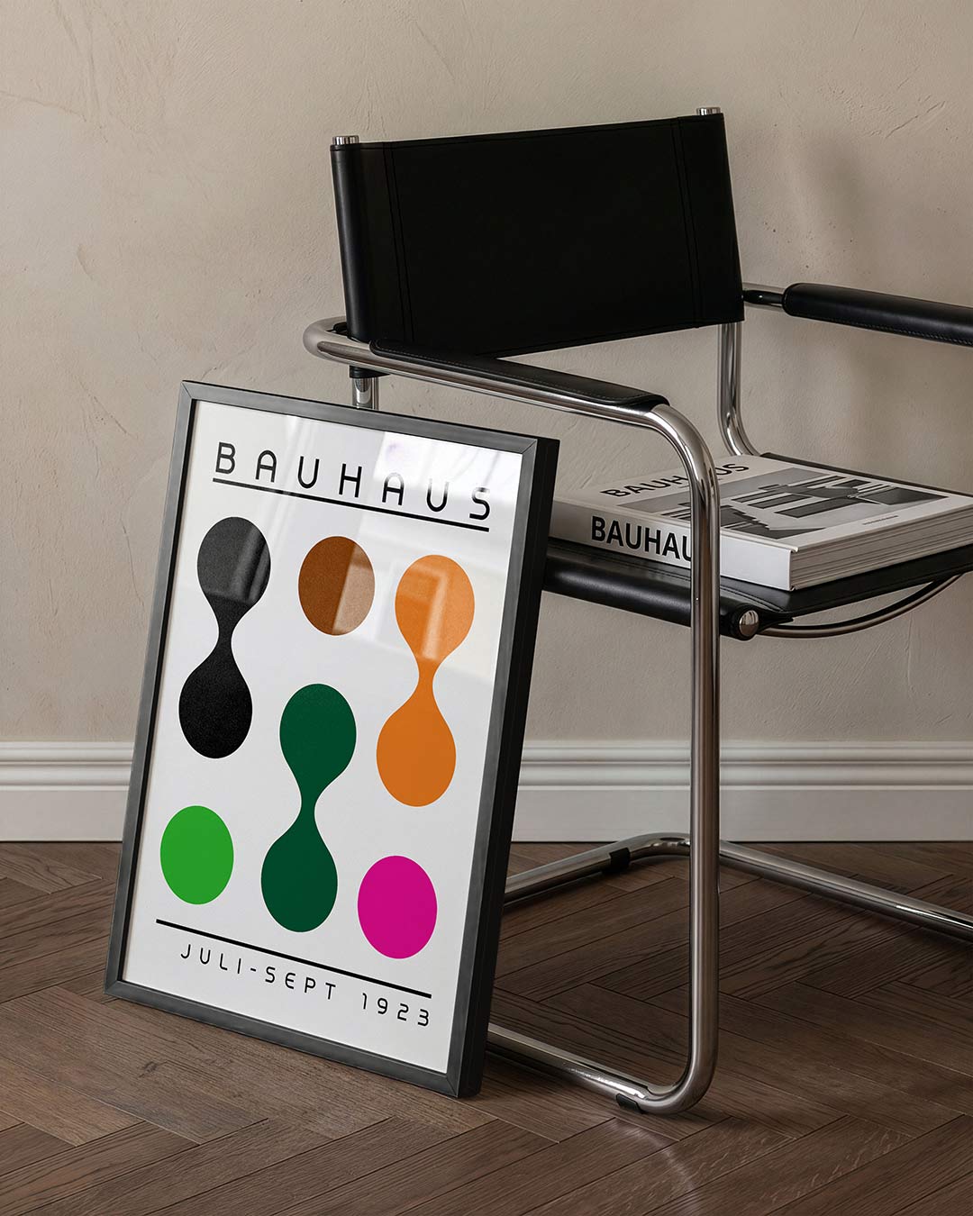 Vorm en kleur – staande Bauhaus poster voor aan de muur