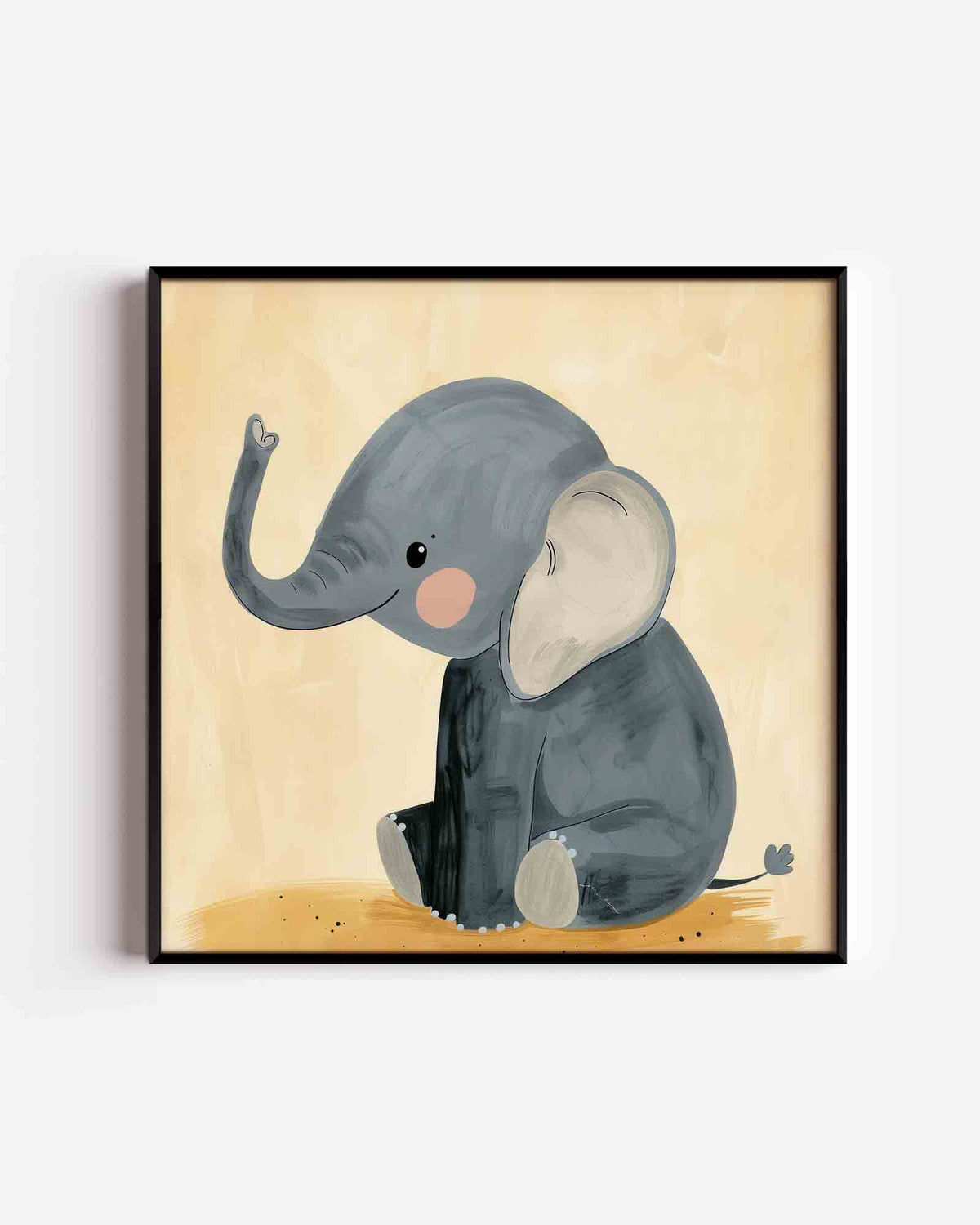 Schattige olifant – vierkante kinderposter als wanddecoratie